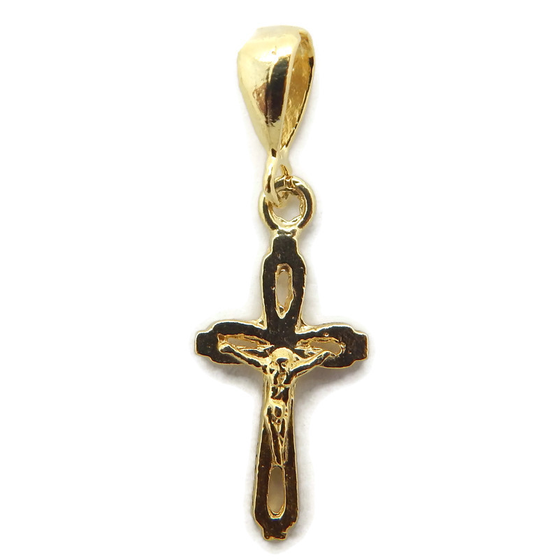 14k Yellow Gold Cross Clecheé 2 with Jesus Christ pendant charm
