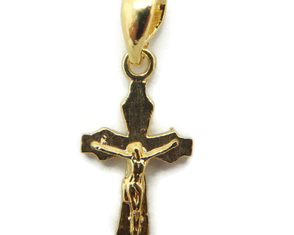 14k Yellow Gold Cross Clecheé with Jesus Christ pendant charm