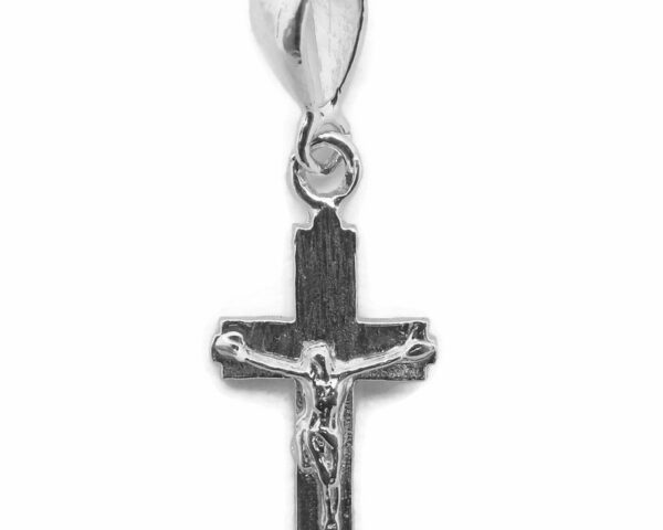 Cross Latin 4 With Jesus Christ Charm Pendant .925 Sterling silver