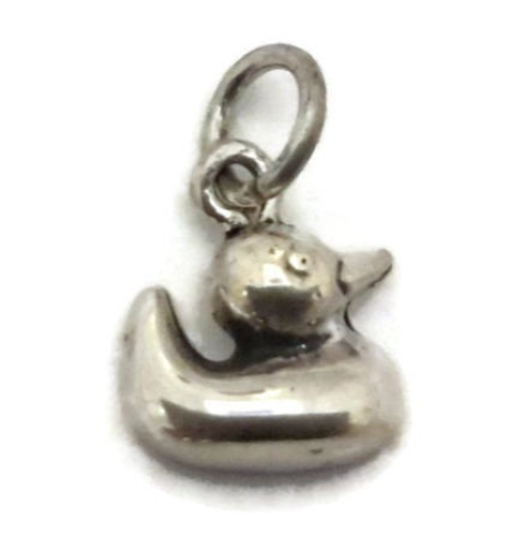Baby Rubber Duck for Charms Pendant .925 Sterling Silver!!