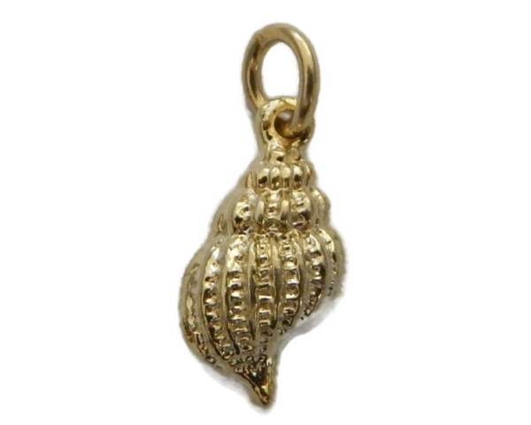 Seashell Pendant Charm 14K Yellow Gold