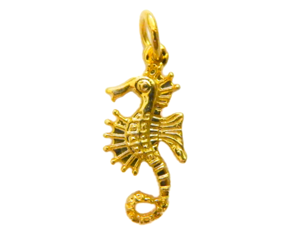 14k Yellow Gold Seahorse pendant charm