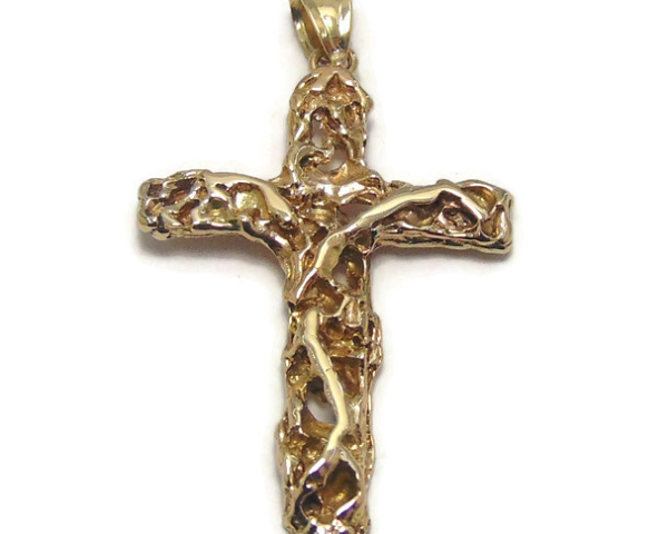 Cross Nugget Pendant Yellow Gold!!