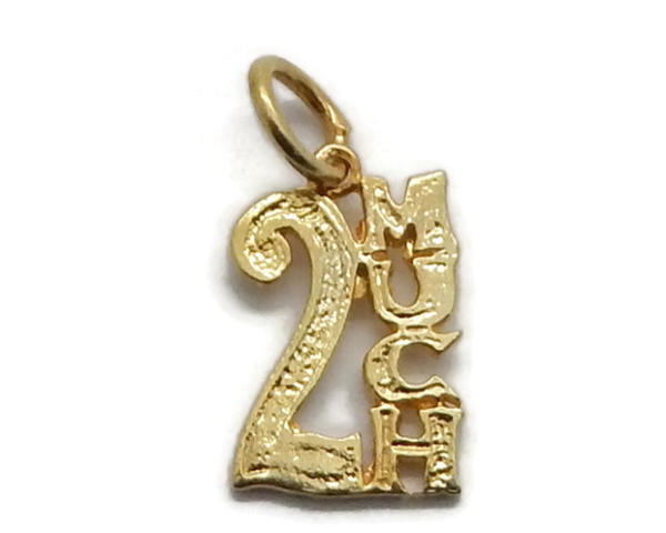 2 Much Pendant Charm 14k Yellow Gold
