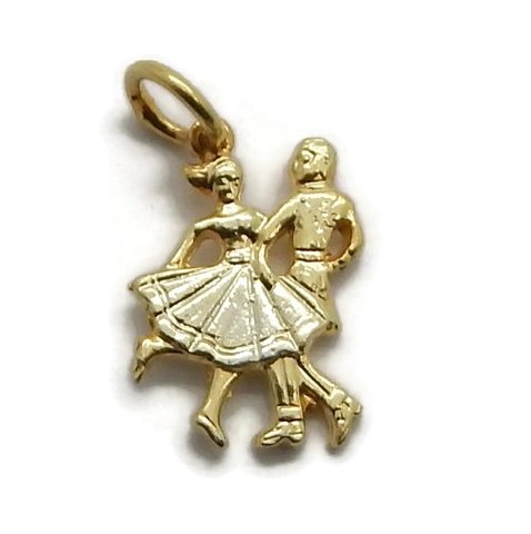 Vintage 50's Dancing Couple Pendant Charm 14k Yellow Gold!!