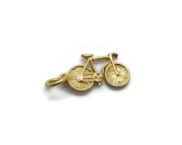 Bicycle Pendant Charm 14k Yellow Gold