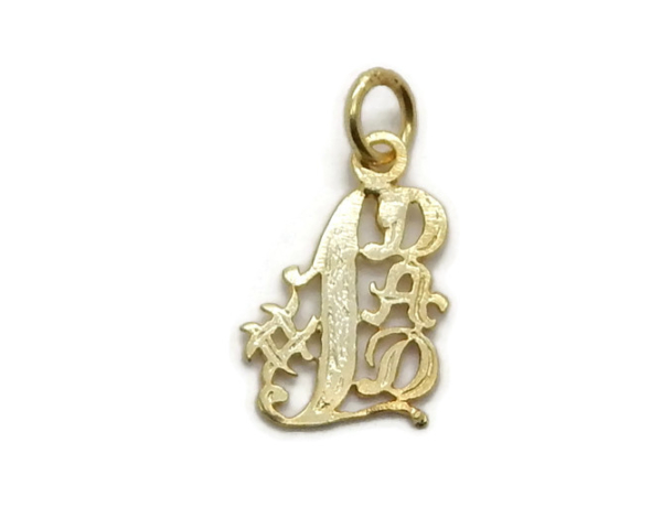 #1 DAD Pendant Charm 14k Yellow Gold
