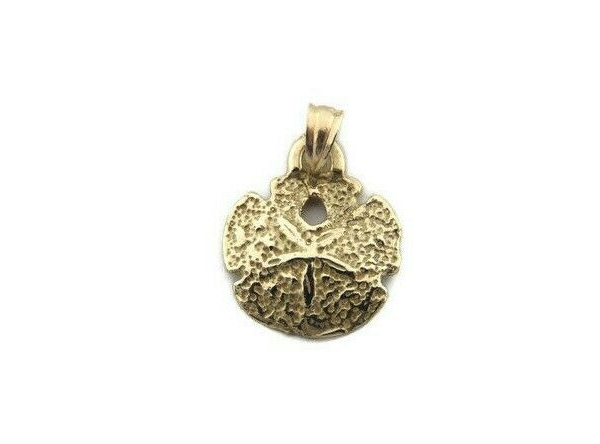 Sand Dollar Charm Pendant Yellow Gold!!