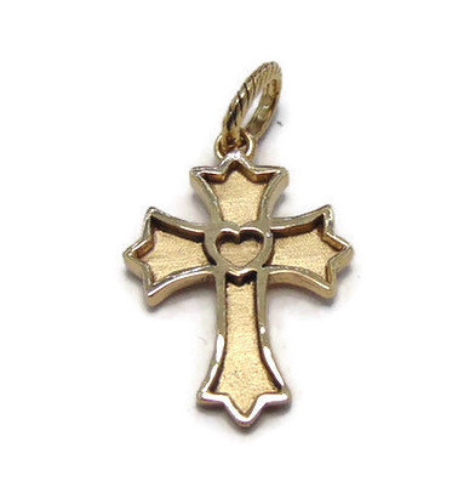 Cross With Heart Pendant Yellow Gold!!