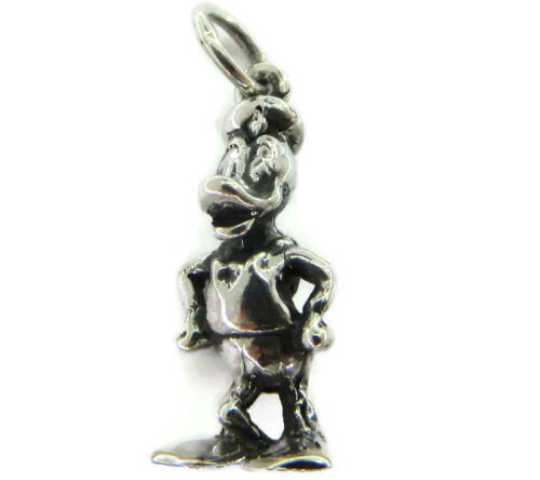 Donald Duck Charm Pendant .925 Sterling Silver.