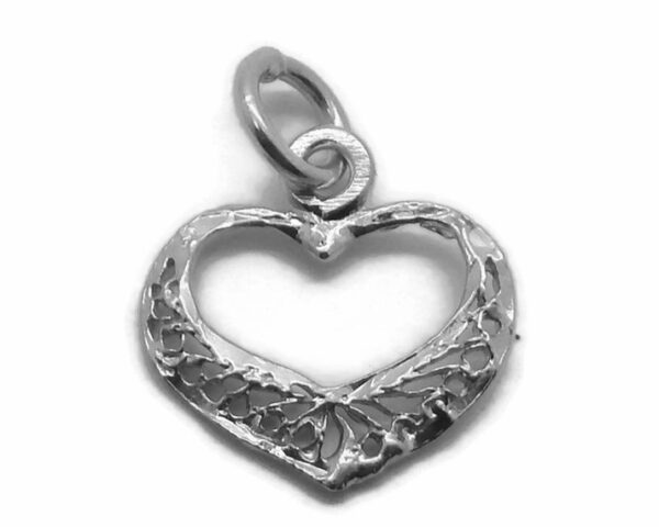 Heart Pendant Charm. .925 Sterling Silver