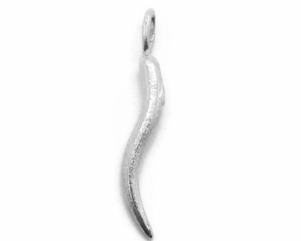 Italian Horn Pendant Charm .925 Sterling Silver