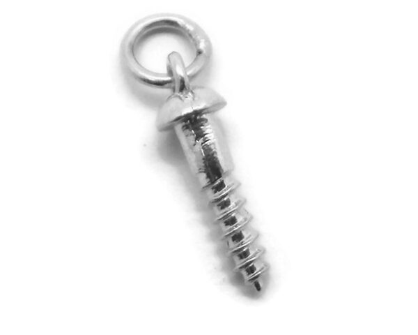 Screw 3D Pendant Charm .925 Sterling Silver!!