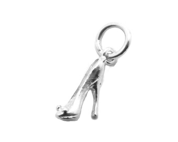 High Heeled Shoes Lady,s 3D Pendant Charm .925 Sterling Silver!!