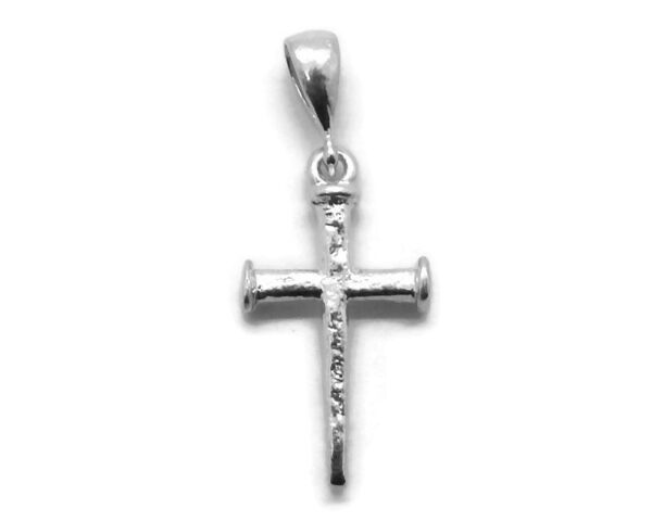 Nail Cross Pendant Charm .925 Sterling Silver