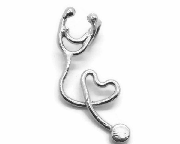Stethoscope Pendant Charm .925 Sterling Silver
