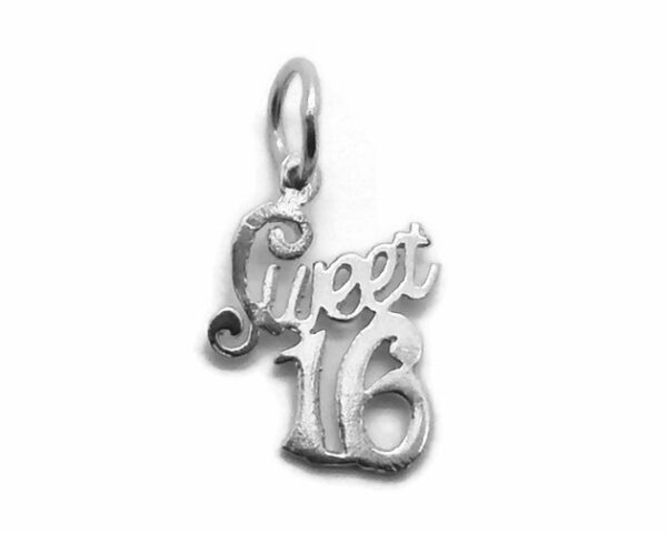 Sweet 16 Pendant Charm .925 Sterling Silver