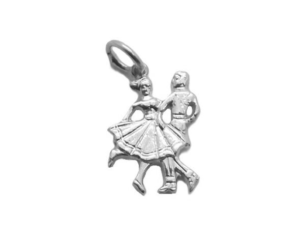 Dancing Couple Pendant Charm .925 Sterling Silver
