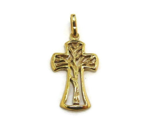 Tree Of Life Cross Pendant Yellow Gold!!