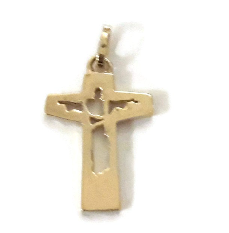 Tuxtla Medium Cross with Christ Pendant Yellow Gold!!
