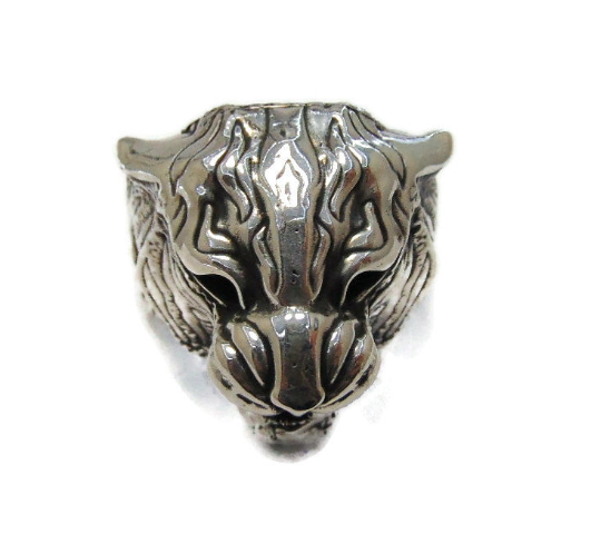 New! Large Men's Tiger Ring .925 Sterling Silver!!