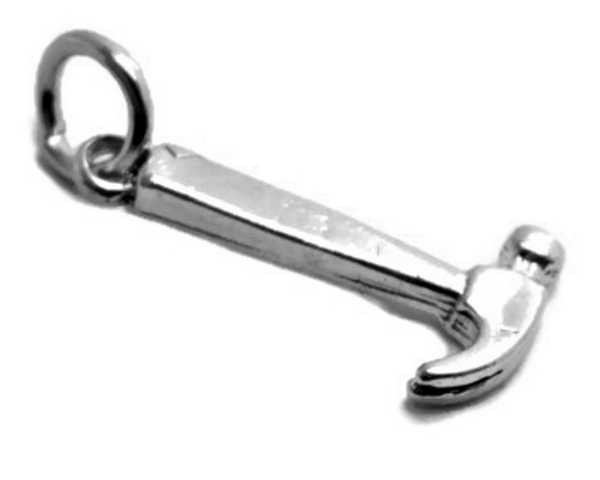 Hammer Tool Charm Pendant .925 Sterling Silver!!