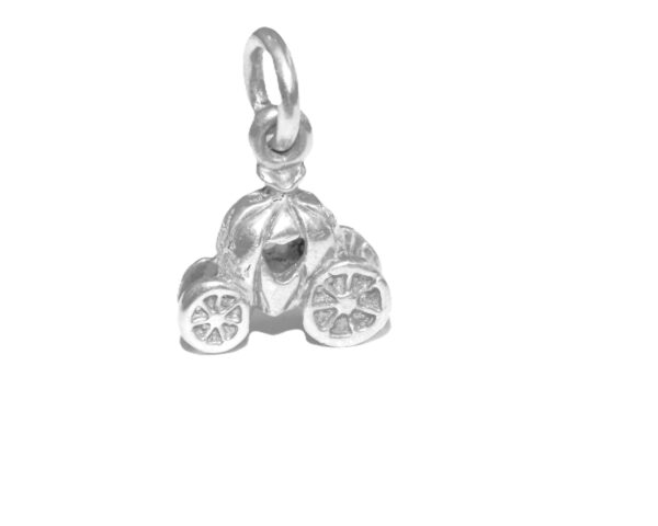 Cinderella Pumpkin Princess Carriage Charm Pendant .925 Sterling Silver.