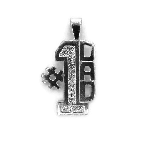Sterling Silver .925 #1 Dad Pendant Charm