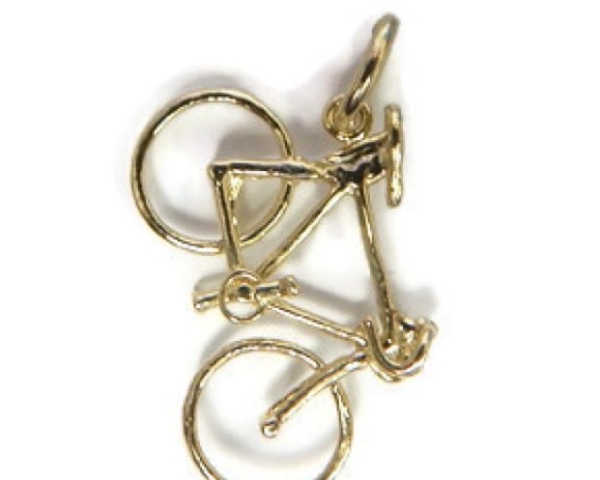 Bicycle Pendant Charm 14k Yellow Gold