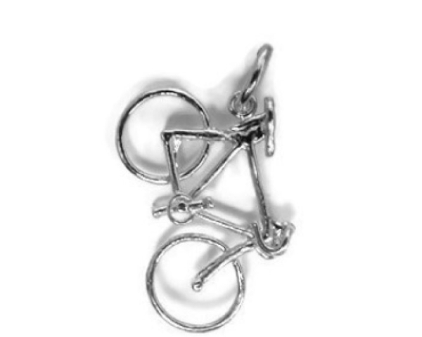 Sterling Silver .925 Bicycle pendant charm