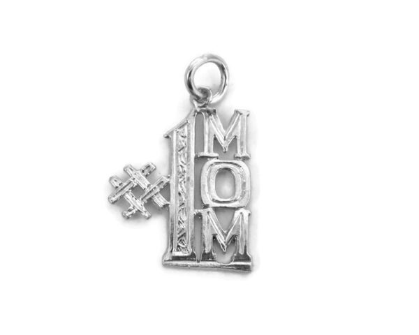 Sterling Silver .925 #1 Mom Pendant Charm