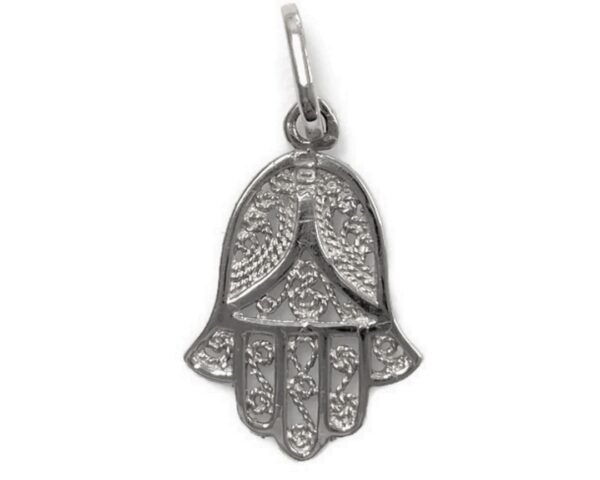 Hamsa Hand Charm Pendant .925 Sterling Silver