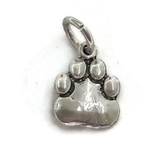 Dog Foot Charm Pendant .925 Sterling Silver.
