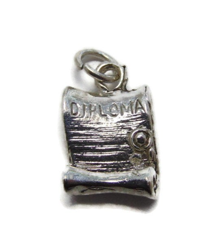 Graduation Diploma Charm Pendant .925 Sterling Silver!!