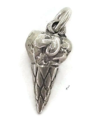 Ice Cream Charm Pendant .925 Sterling Silver.