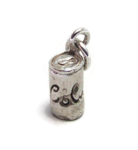 Coke Can Pendant Charm .925 Sterling Silver.