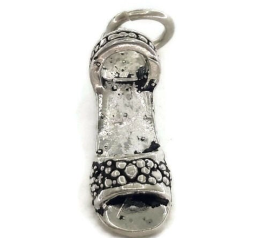Ladies Shoe Charm Pendant .925 Sterling Silver.