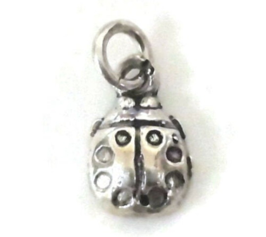 Ladybug Charm Pendant .925 Sterling Silver.