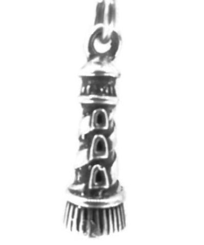 Lighthouse Charm Pendant .925 Sterling Silver.