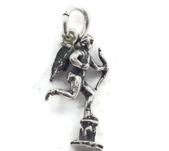 Cupid Angel Charm Pendant .925 Sterling Silver.