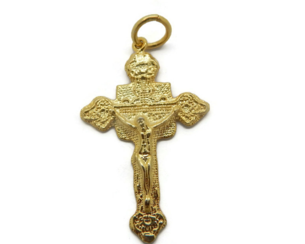 14K Yellow Gold Jesus Crucifix Pendant