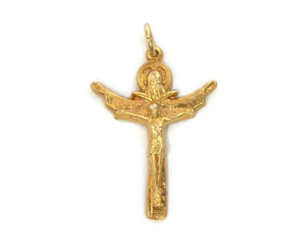14K Yellow Gold Tertium Millennium Holy Trinity Cross Pendant