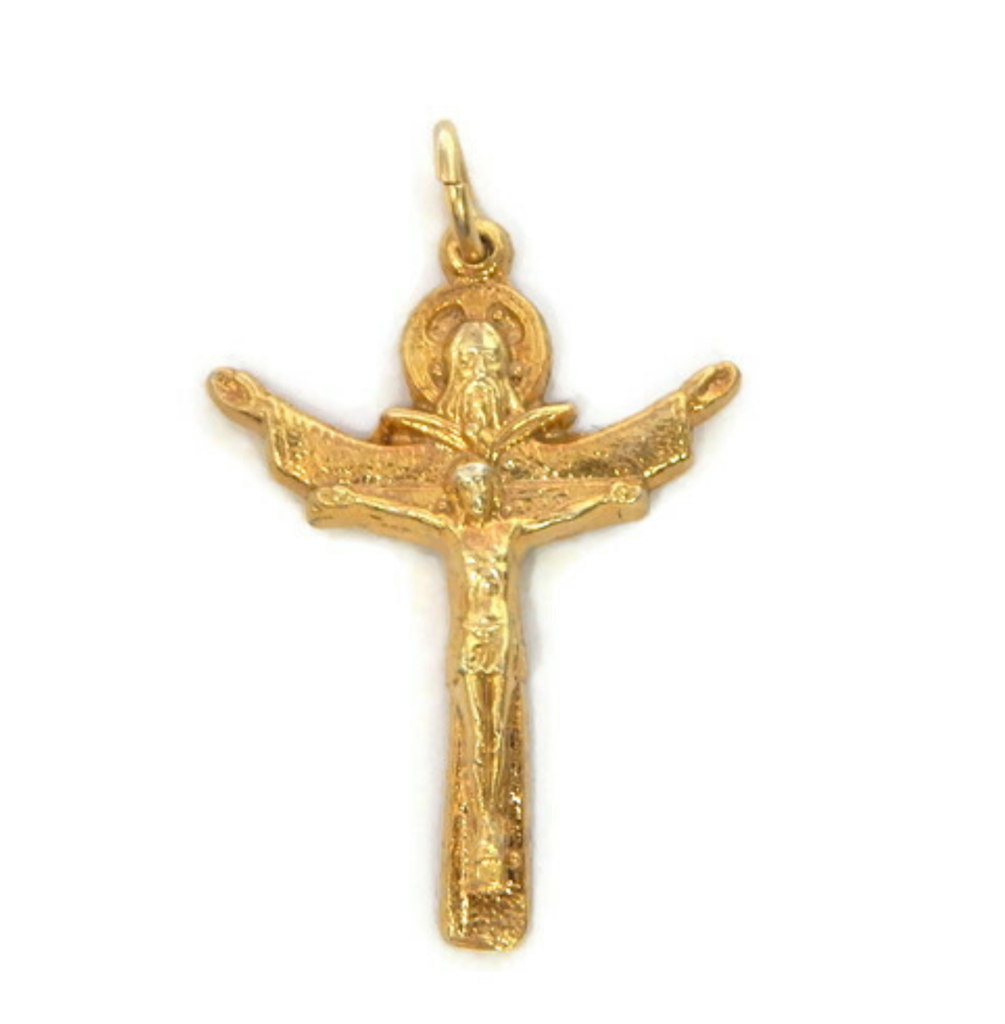 14K Yellow Gold Tertium Millennium Holy Trinity Cross Pendant