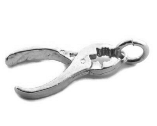 Pliers Tool Charm Pendant .925 Sterling Silver!!