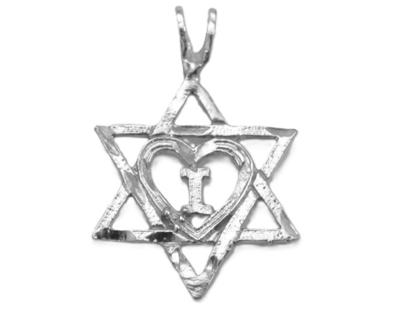 .925 Sterling Silver Israel Star of David Charm Pendant