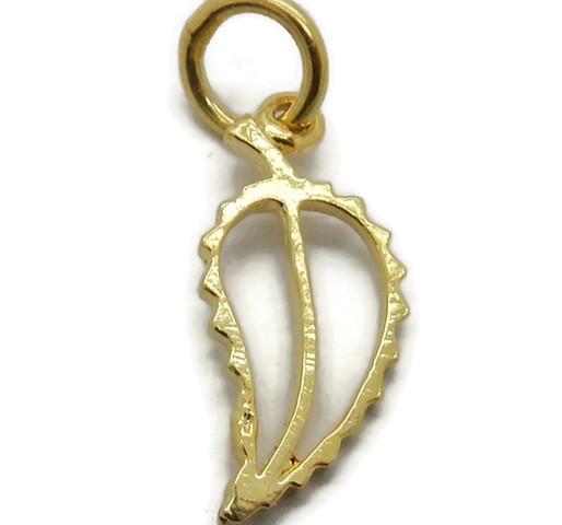 14K Yellow Gold Leaf Charm Pendant