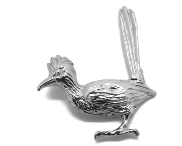 .925 Sterling Silver Roadrunner Bird Charm Pendant