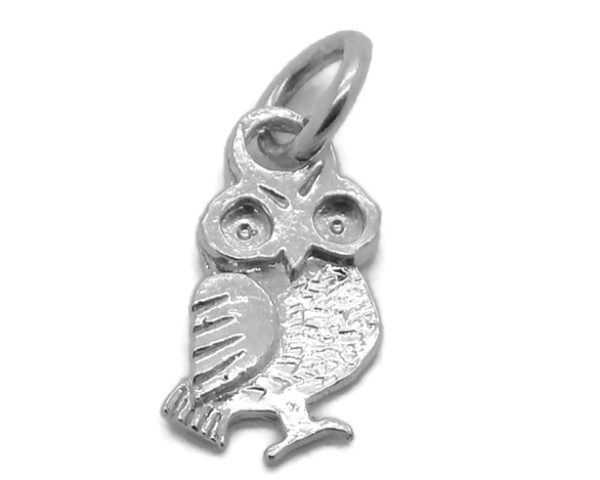 .925 Sterling Silver Owl (Buho) Charm Pendant