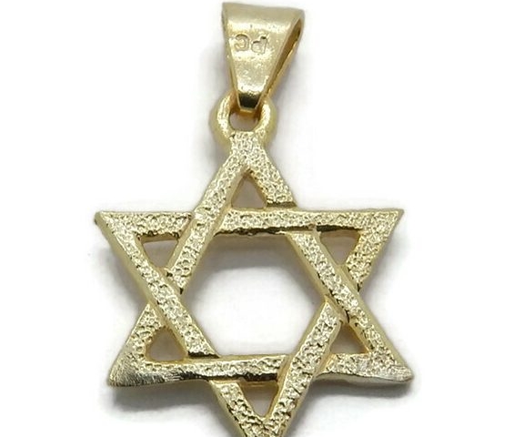 14K Yellow Gold Classic Star of David Charm Pendant