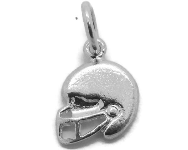 .925 Sterling Silver Football Helmet Charm Pendant